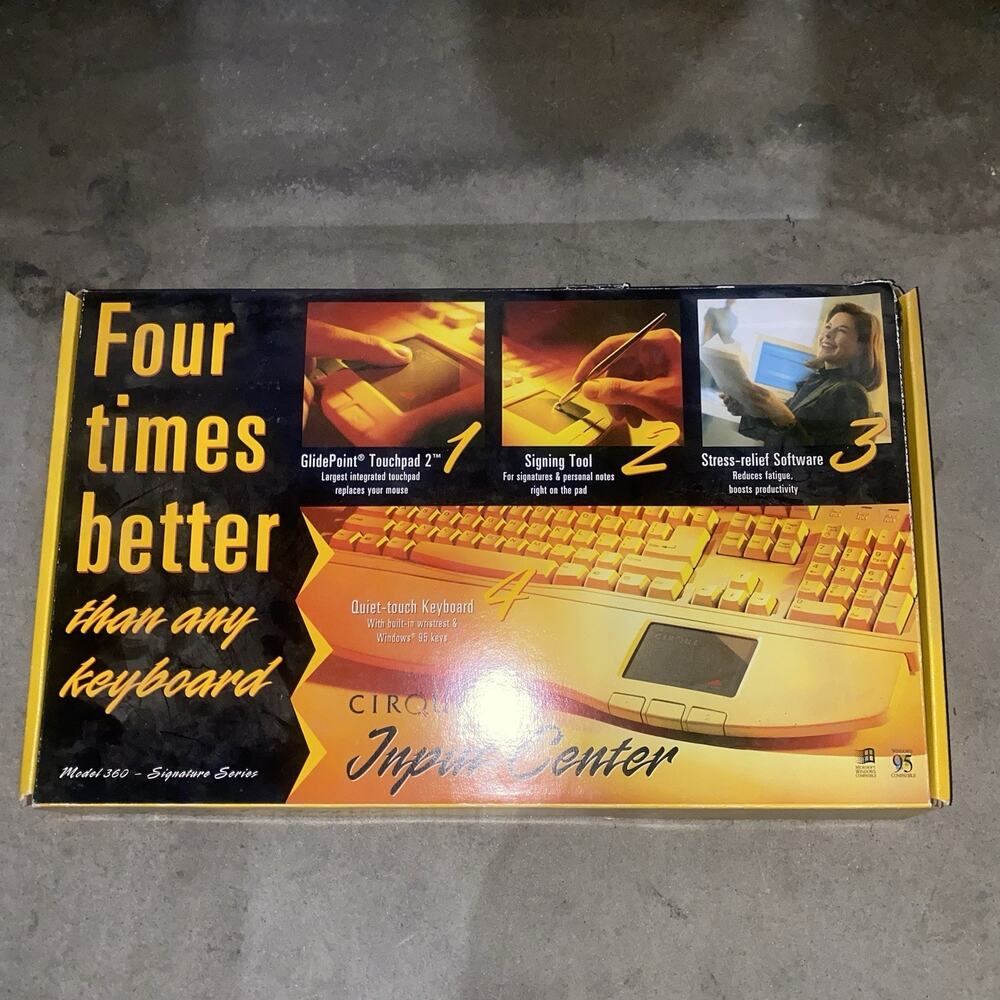 Vintage Cirque Input Center Model 360 Computer Keyboard Open Box Condition